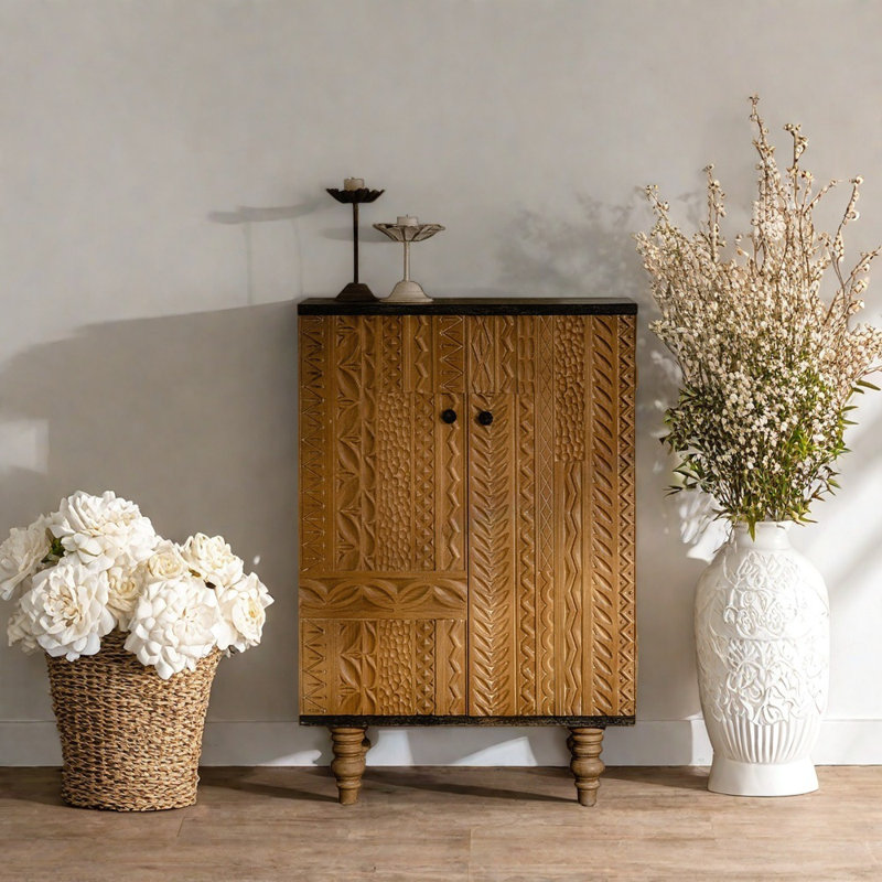 Solid  Wood Entryway Cabinet
