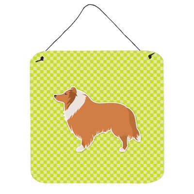 Décoration murale en aluminium à damier collie