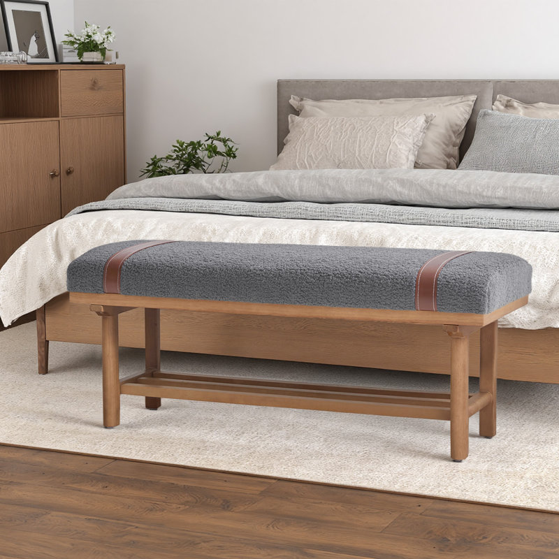 Teddy Upholstered Storage Bench, Dark Grey