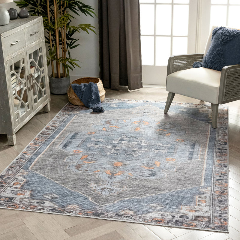 Tapis oriental bleu clair Eustice