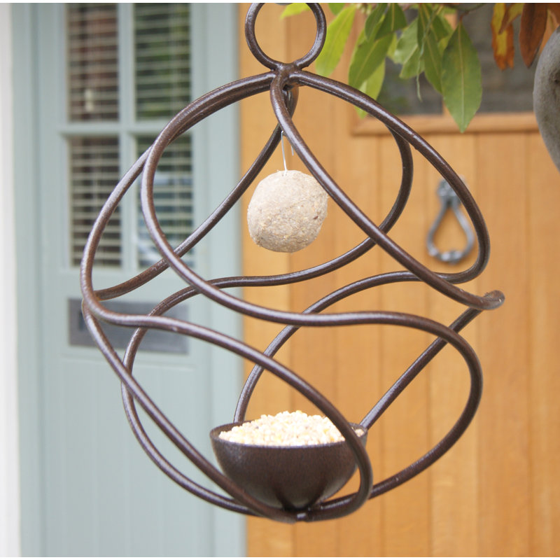 Healy Metal Hanging Decorative Bird Feeder, 30cm H x 30cm W x 30cm D