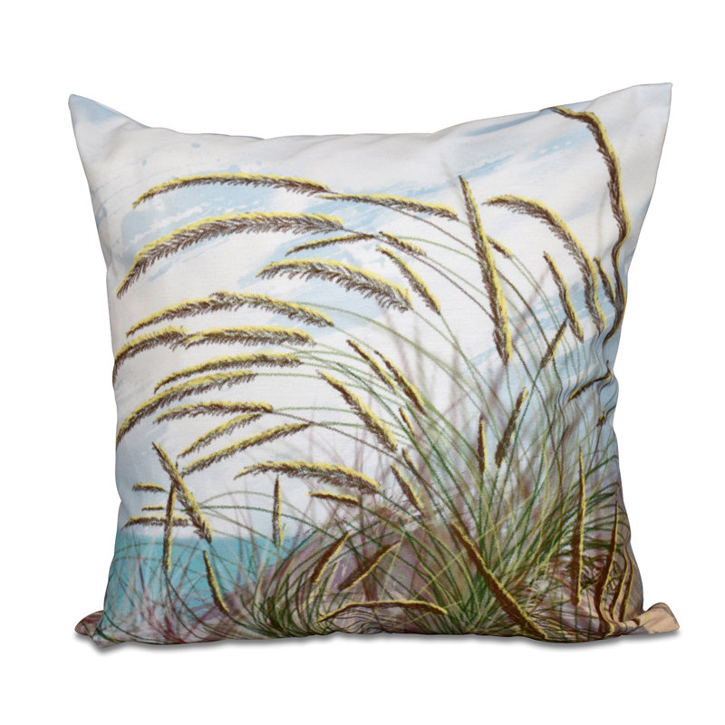 Beach Vacation Reversible Throw Pillow, 18" H x 18" W