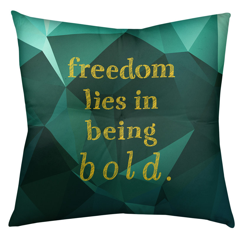 Be Bold Throw Pillow, 26" H x 26" W, Emerald/Gold