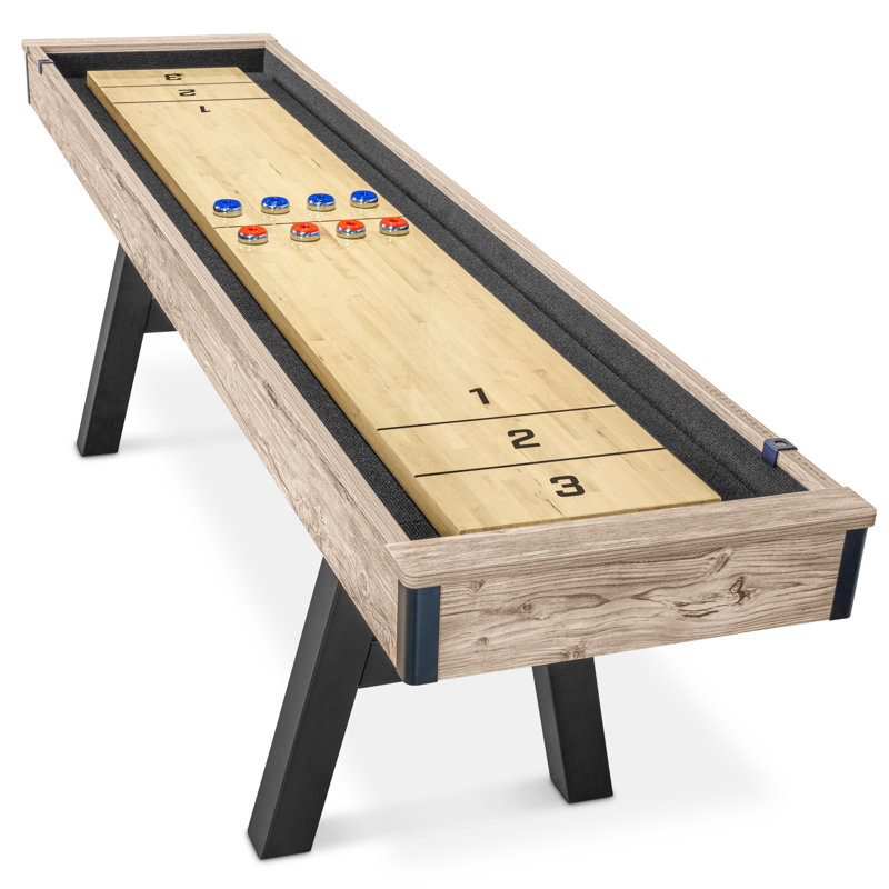 Table de jeu de palets GoSports Premium 9 pi avec 8 rondelles, cire et brosse