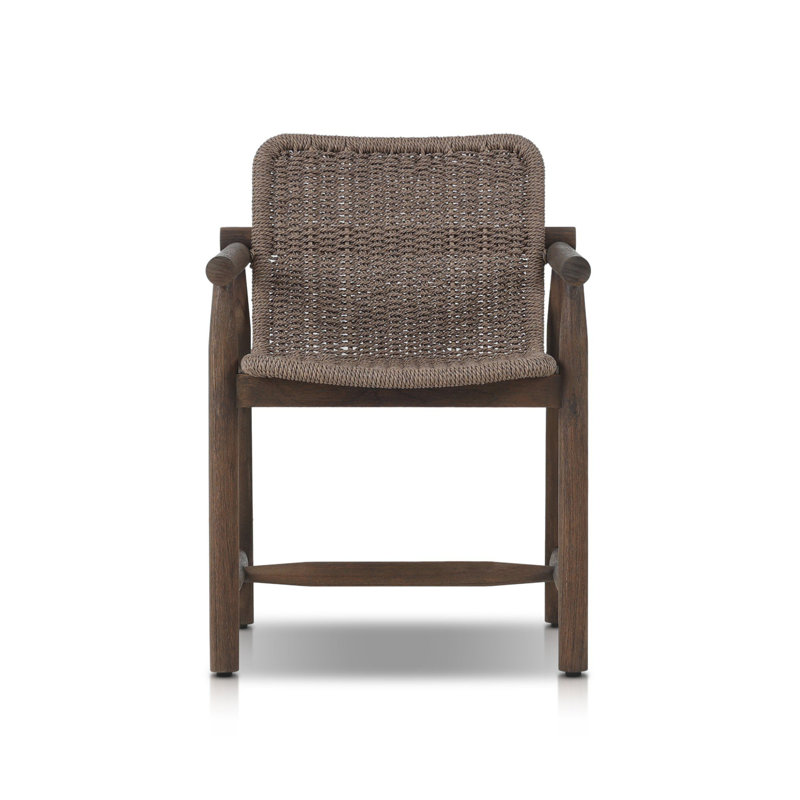 Dume Outdoor Dining Armchair, Dark Gray/Dark Brown