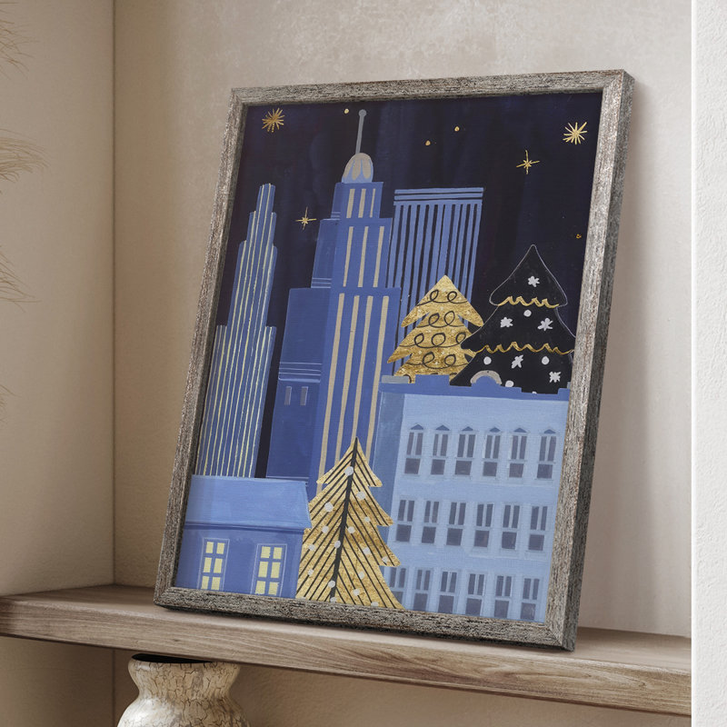 Collection Holiday Night B, reproduction encadrée - bois massif, H 11 po x l 9 po