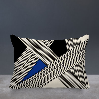 Cassie Spun Polyester Lumbar  Rectangular Indoor/Outdoor Pillow Cover & Insert
