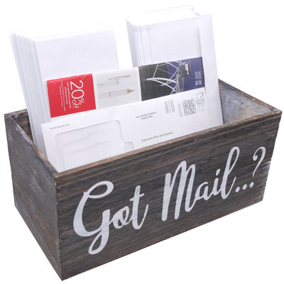 Jaidon Got Mail Box, Farmhouse Mail Organizer, Office,  Letters Wood Box