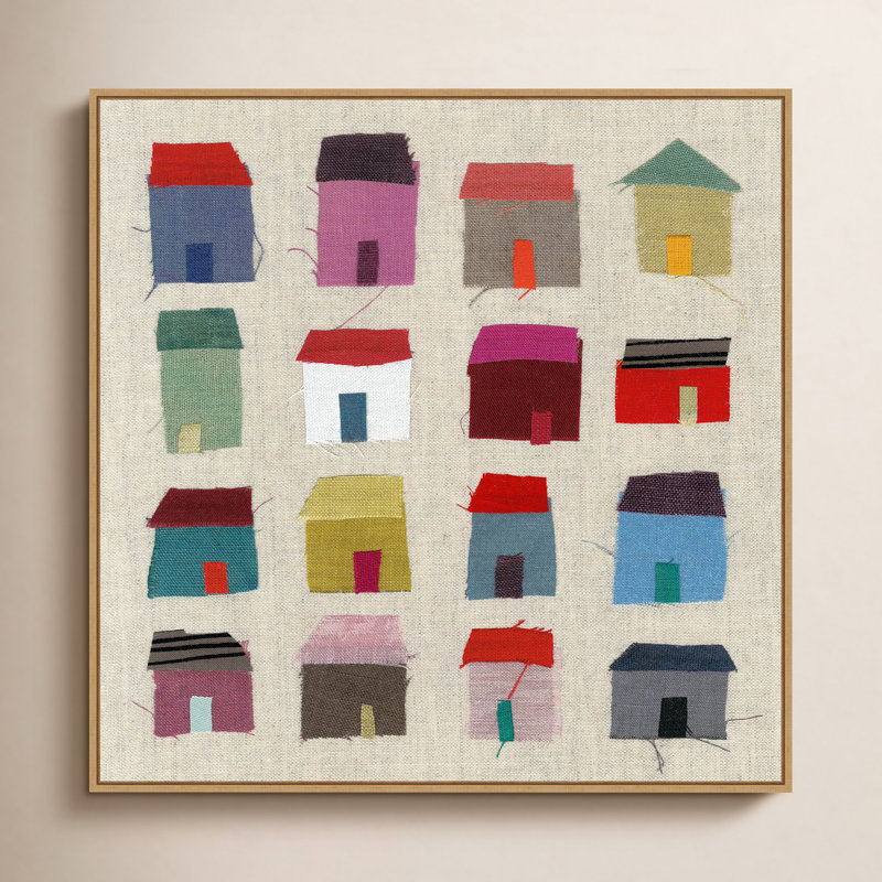 Maisons par Jenny Frean, reproduction d'art sur toile encadrée, H 30 po x l 30 po x P 2 po