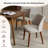 Upholstered Dining Chair with Wood Legs, Wing Backrest, Wooden Kitchen Chair with Thick Cushions-924502970-911603741