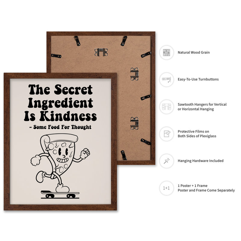 L'ingrédient secret n ° 1, 18"H x 24"W, Poster, Brown Framed