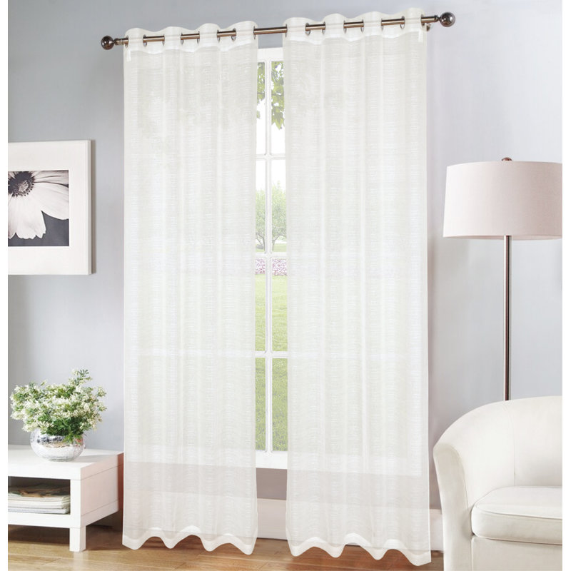 Hayle Semi Sheer Curtain Single Panel, Beige