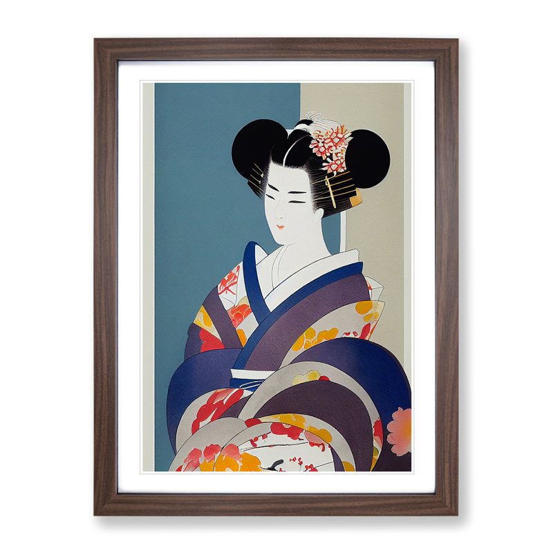 Traditional XV1022-4718X No.2 - Wall Art, 66cm H x 48cm W, Walnut Framed, White