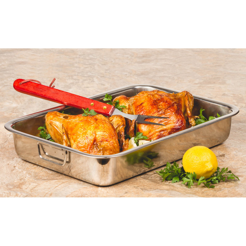 Lexi Home Golden Prime 16 in. Stainless Steel Roasting Pan