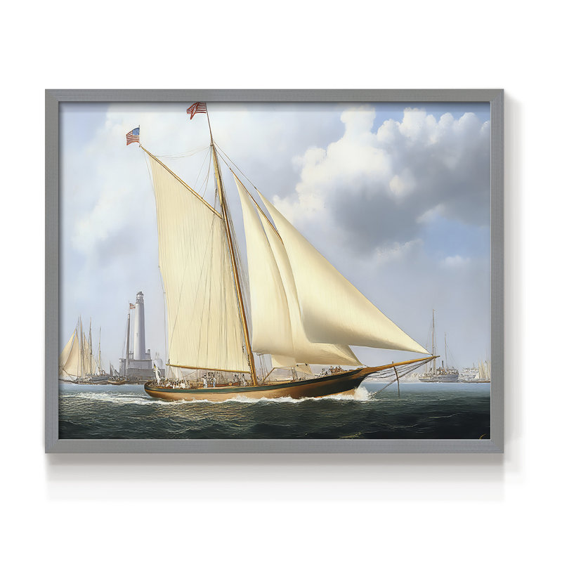 Nautical Series-CX III - Reproduction encadrée - Restickable, H 22 po x l 28 po, Gris