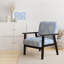 Fauteuil d'appoint en velours bleu et blanc