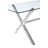Pangea Home Beverly Modern Glass 79" Dining Table with Silver Steel Metal Base – 6 Person Seat -Contemporary Rectangular Kitchen & Dining Room Table-2053614904