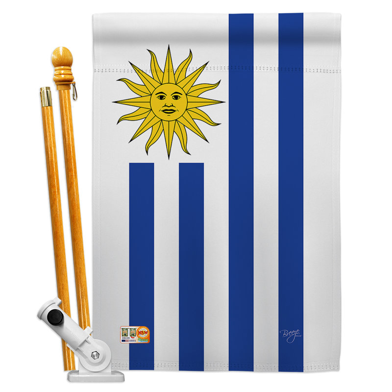 « uruguay flags of the world », impression en polyester de 2 côtés 40 x 28 po ensemble de drapeau