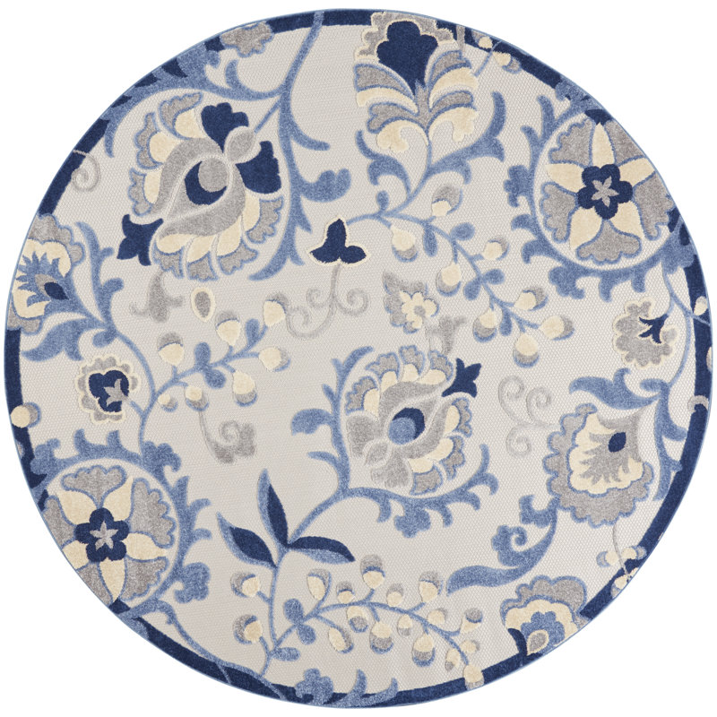 Aaryon Floral Indoor Rug, Round 7'10"