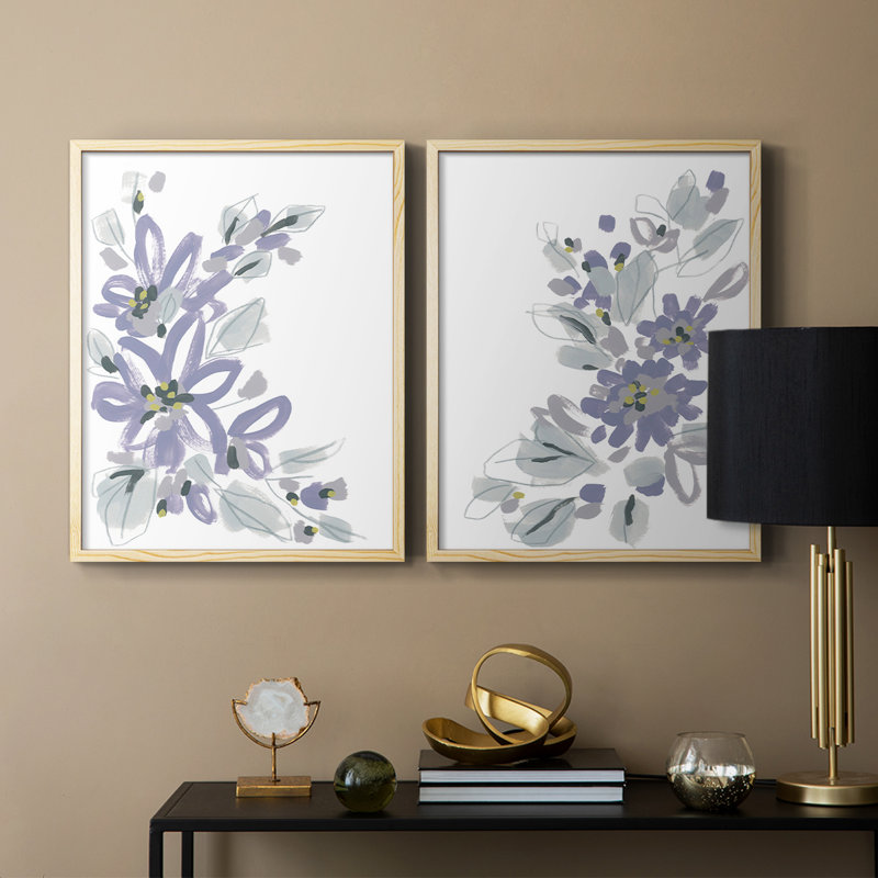 «Periwinkle Patch I», reproduction encadrée de qualité supérieure - prête à être accrochée - aucun clou requis - aucun clou requis