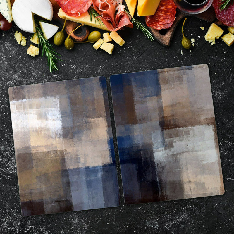 Auzenne Blurry Abstraction Painted Chopping Board, 30cm L x 52cm W