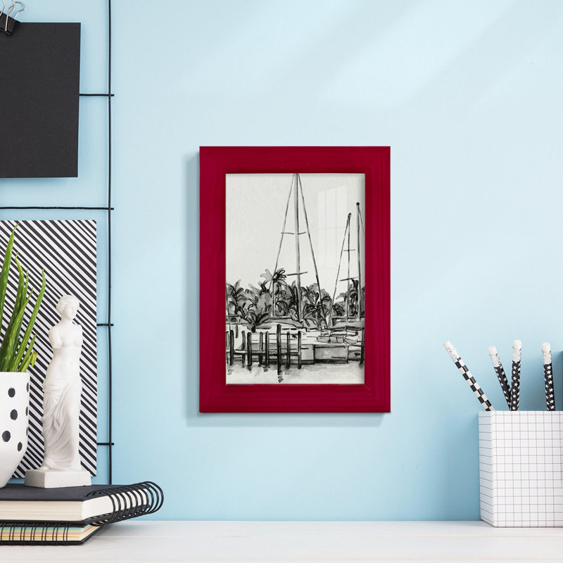 Neutral Tropics I - impression d'un seul cadre photo, Rouge, H 6 po x l 4 po x P 1 po