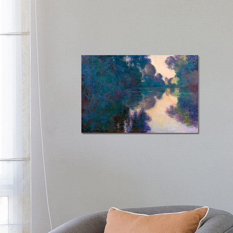 Morning On The Seine Near Giverny by Claude Monet - Wrapped Canvas Gallery-Wrapped Canvas Giclée