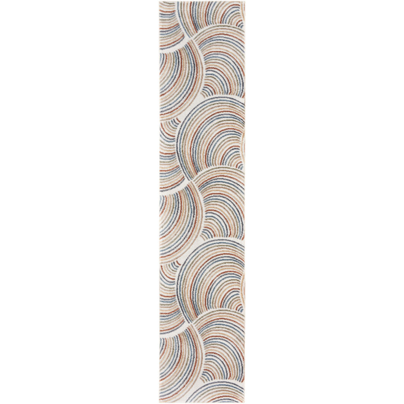 Tapis ivoire / multicolore lavable à la machine Aramus, Tapis de couloir 2 pi 2 po x 12 pi