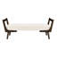 Banc de style Mid-Century de 52 po avec accents et chenille douce, idéal pour les tabourets de repose-pieds modernes de 52 pouces, coussin en mousse haute densité, tissu de chenille beige