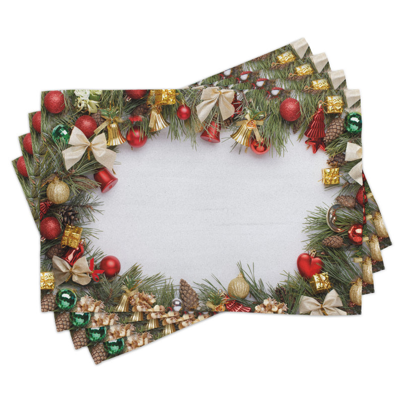 Polyester Not Monochrome Rectangular Placemat And Napkin Set