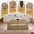 Louai 76.4"W Oversized Large Comfy Chenille Two Seater Sofa Couch with Removable Ruffles Pleats Skirts and Spindle Legs-1233340542