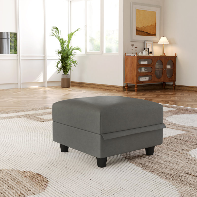 Repose-pieds de rangement en tissu Tomario, gris