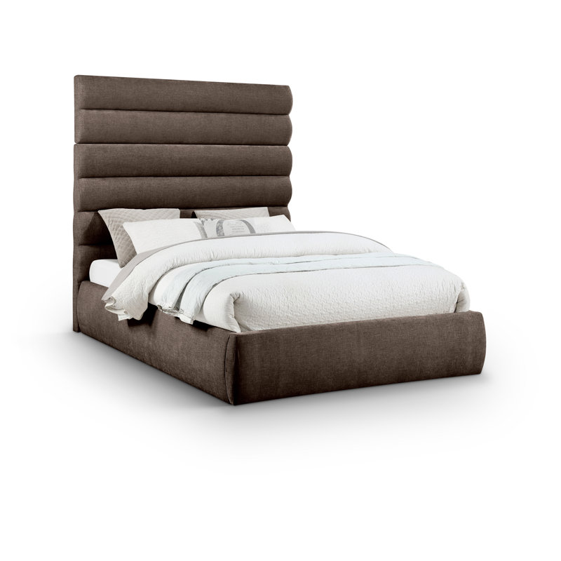 Lit en tissu Adam Chenille, Grand, Tissu chenille brun