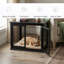 Meuble pour cage de chien, petite cage de 81 cm avec table d'appoint, 2 portes, porte verrouillable, niche d'intérieur pour chiot, noir-1327596320