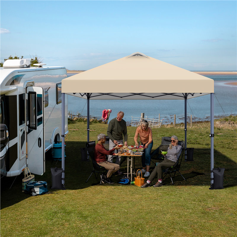 3m W x 3m D Metal Pop-Up Party Tent, Beige