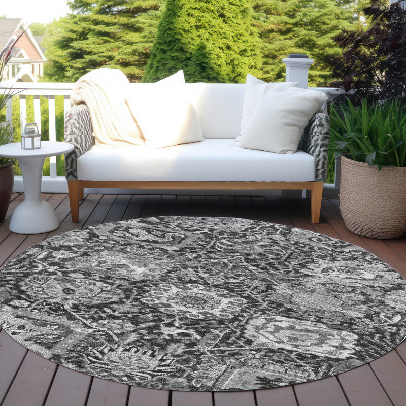 Tapis intérieur / extérieur gris Lureva , 8 pi x 8 pi
