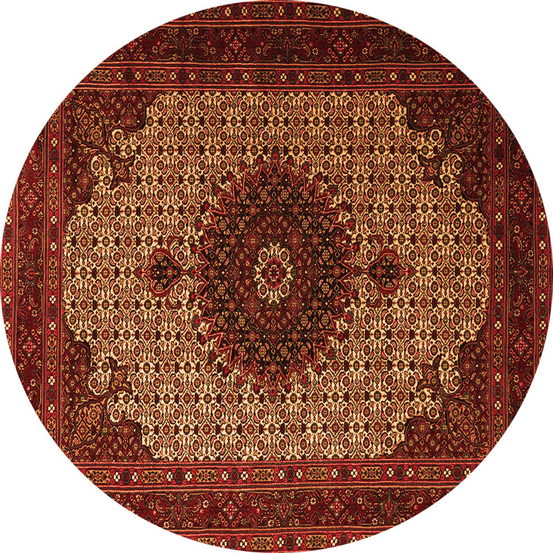 Tapis oriental rond en laine / polyester tissé à la machine 4 pi Paxten