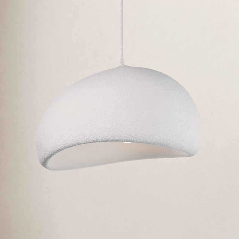 1 - Light Rattan Geometric Pendant, 13.77" H x 23.62" W x 23.62" D