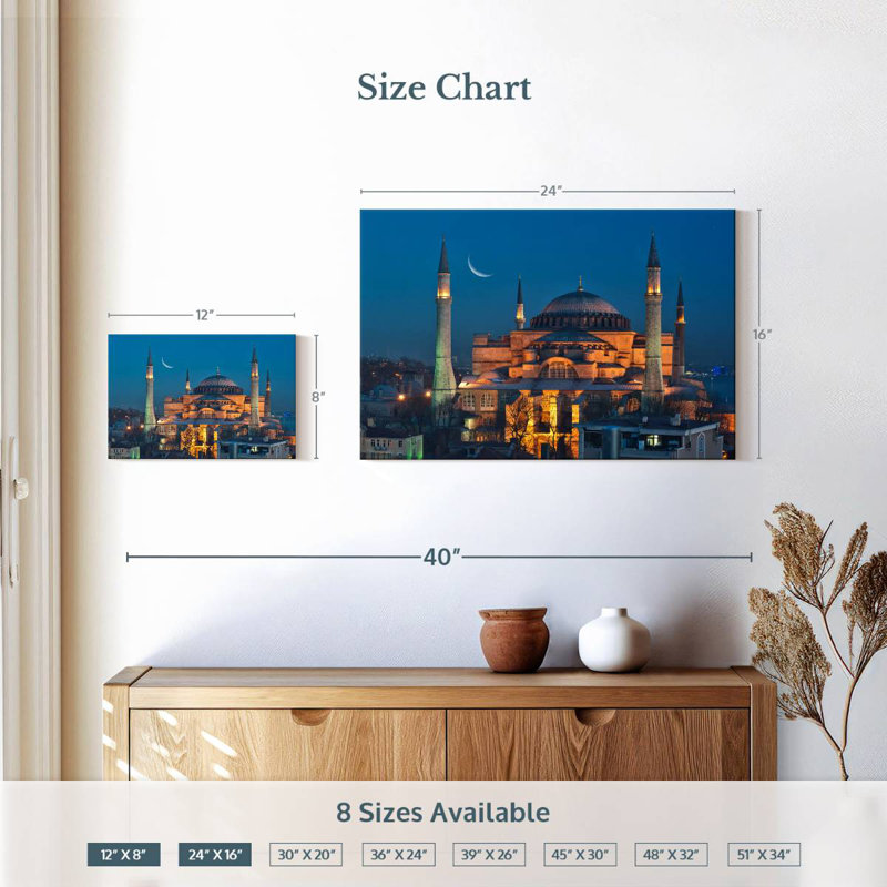 Hagia Sophia By Nightfall, 16" H x 24" W