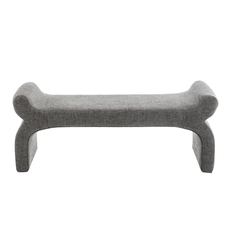Wrought Studio™ Cleve Fabric Waterfall-like Bench, Dark Gray