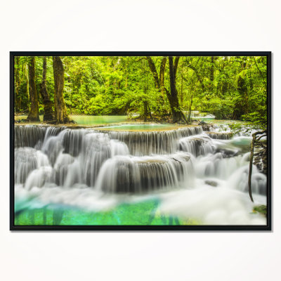 «Erawan Waterfall View», photographie sur toile à cadre flottant