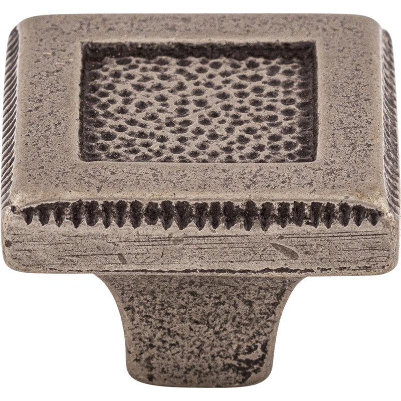 Britannia Square Knob, Cast Iron, 1 5/16" Length