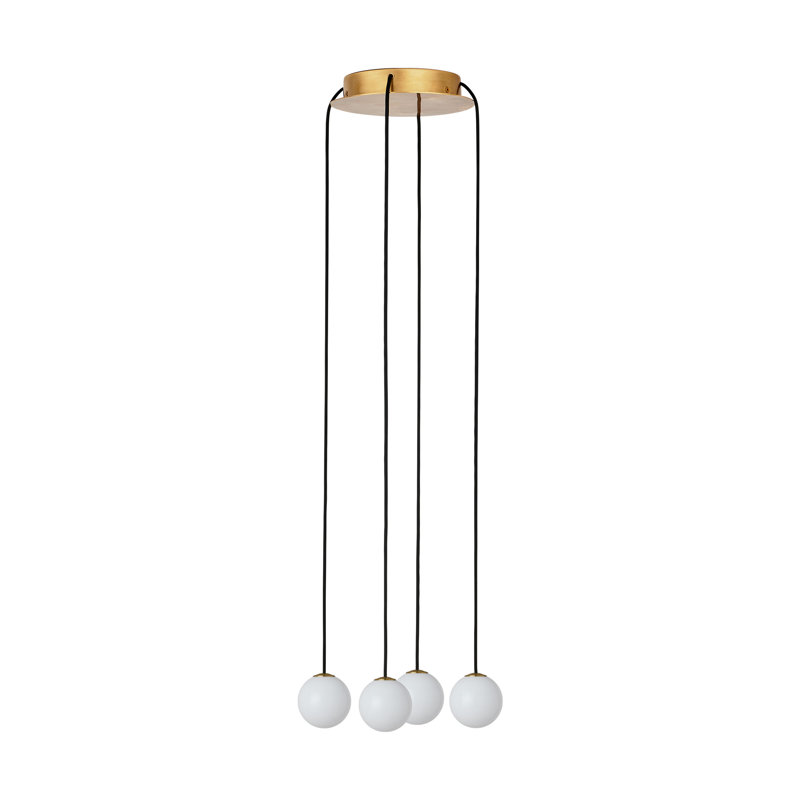 Orbet LED Chandelier, Hand Rubbed Antique Brass