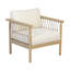 Ensemble de chaises longues Modern Patio, corde en bois d'acacia, coussins crème pour le patio
