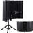 Microphone Isolation Shield, 5-Panel, Studio Recording Mic Sound Shield, with Pop Filter Desktop Tripod Stand and 3/8'' to 5/8'' Microphone Adapter, for Blue Yeti and Condenser Microphones