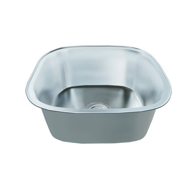 Évier de cuisine à simple cuve encastrable DAX - 16 po x 16 po - 18G - acier inoxydable