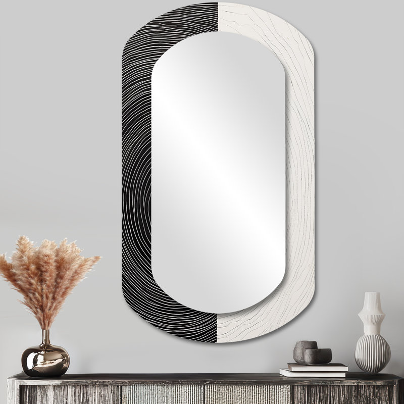 Balance noir blanc minimaliste concentrique, 43 po x 23 po