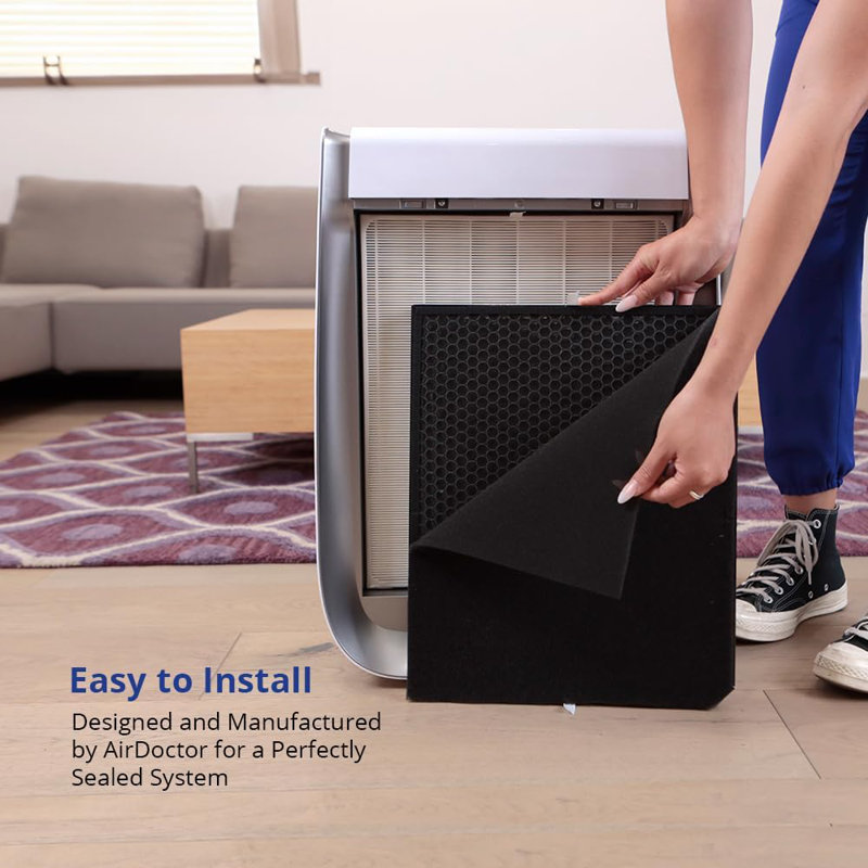 Black Plastic and Polypropylene Washable Air Purifier Filter
