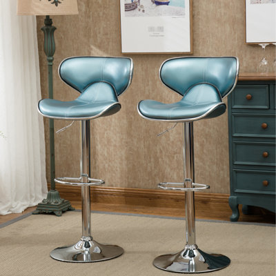 White Of 2 - Adjustable, Base, Swivel Seat, Faux Leather Upholstery, Modern Fashion Upholstery , White, Base And Comfortable Seating