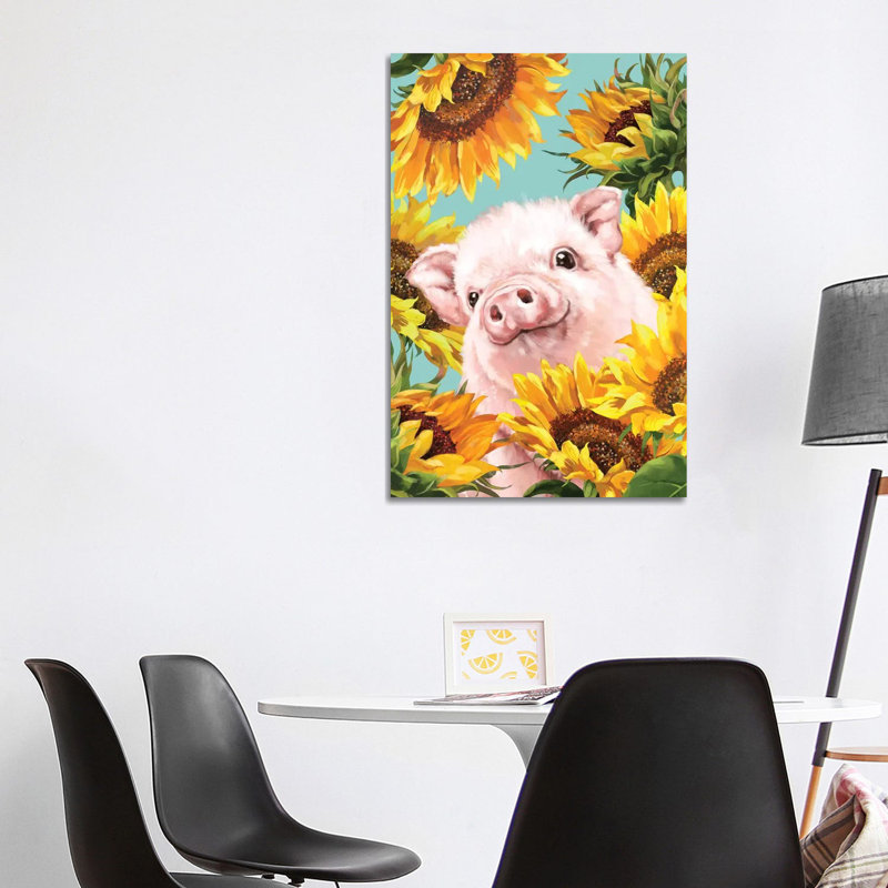 Impression d’art graphique, Pig, Pas de tapis, H 26 po x l 18 po x 1,5 po, Toile tendue